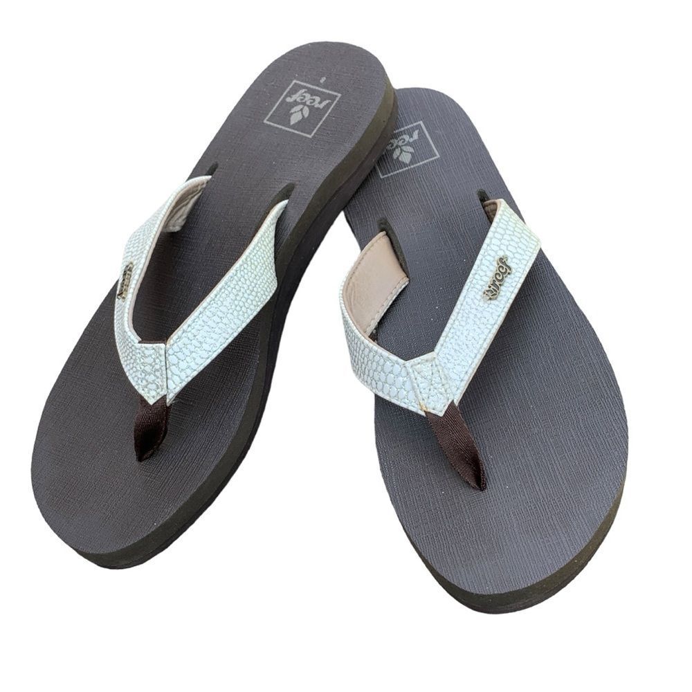 Reef Women Krystal Star Luxe Brown Flip Flop Comfort Sandals Size 8